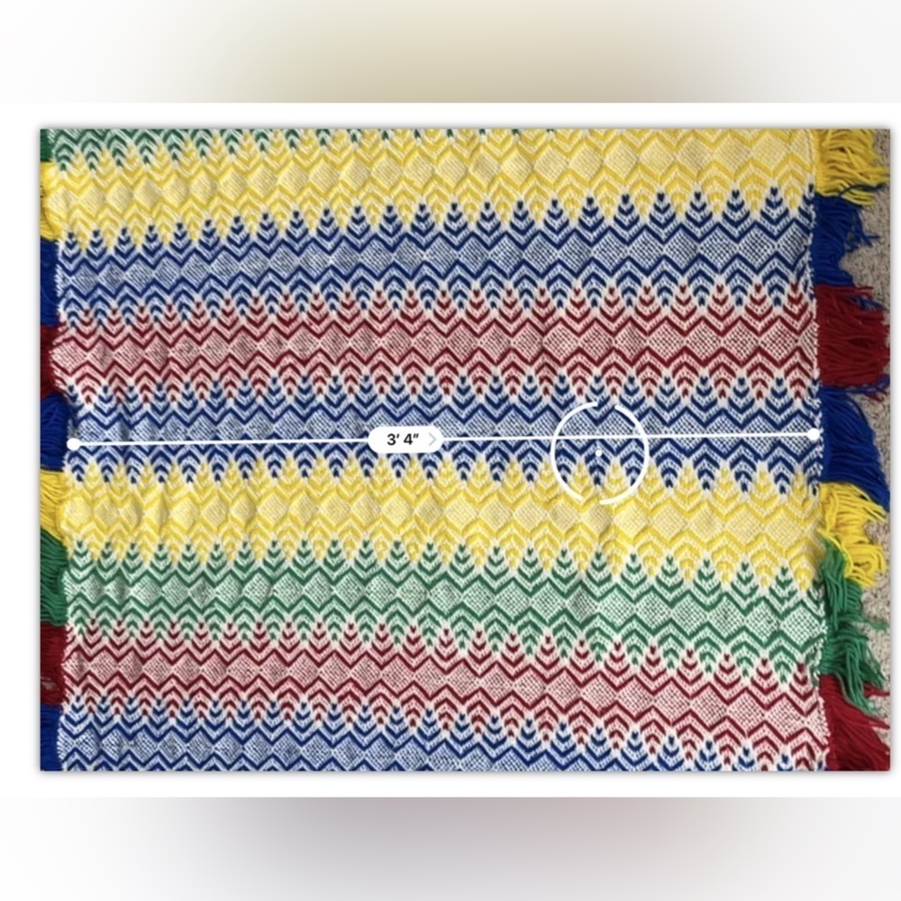 Handmade primary color blanket - Picture 4 of 4